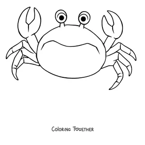 Coloring page of a big crab with its claws raised