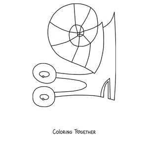 Coloring page of a big snail with a coiled shell