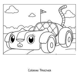 Coloring page of Carlita, Gabby's cat car