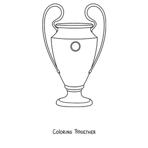 Coloring page of the Champions League trophy with big handles