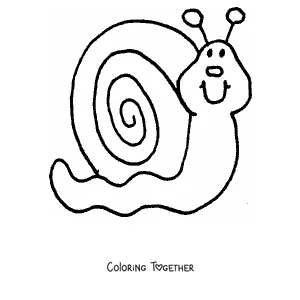 Coloring page of a chubby snail with a round shell