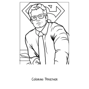 Coloring page of Clark Kent, Superman's secret identity