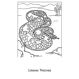 Coloring page of a coiled boa constrictor
