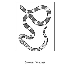 Coloring page of a coral snake with bands
