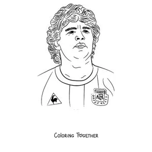 Coloring page of Maradona in the Argentina shirt