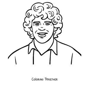 Coloring page of Maradona smiling