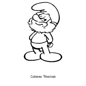 Coloring page of Papa Smurf