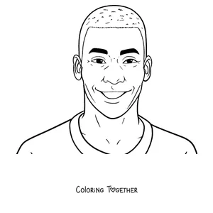Coloring page of Pelé's smiling face