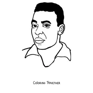 Coloring page of a portrait of Pelé