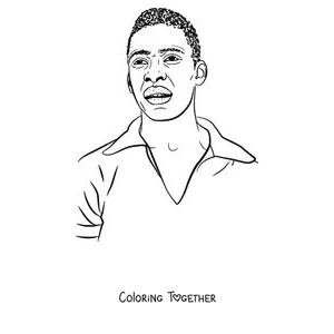 Coloring page of Pelé smiling