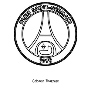 Coloring page of the classic PSG crest with the year 1970