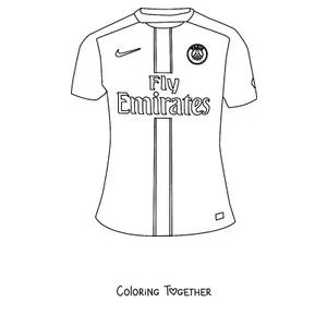 Coloring page of the PSG jersey