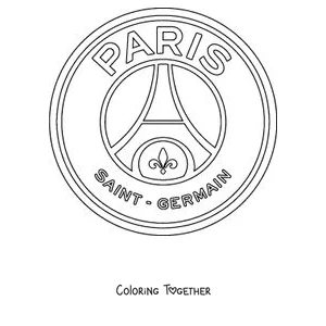 Coloring page of the round PSG logo