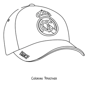 Coloring page of a cap with the Real Madrid crest