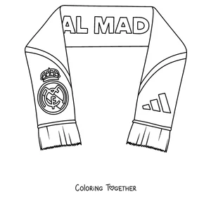 Coloring page of a Real Madrid supporter's scarf