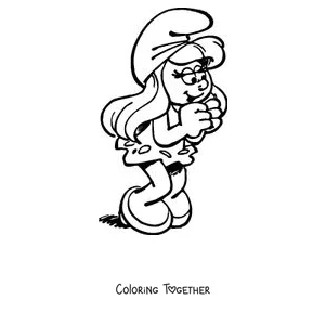Coloring page of Smurfette